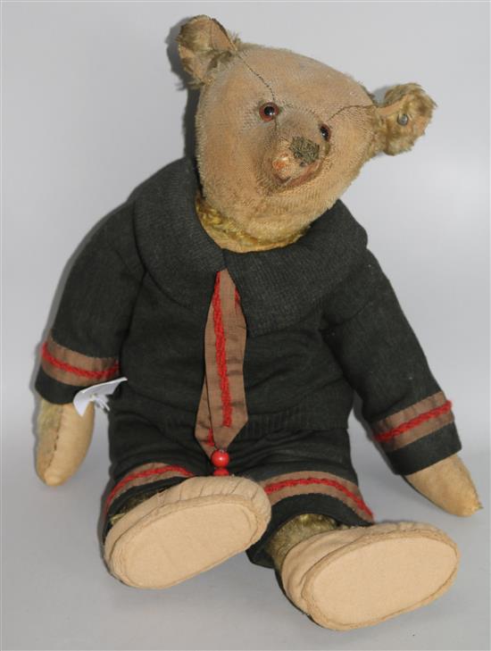 A 1920s Steiff blonde mohair teddy bear